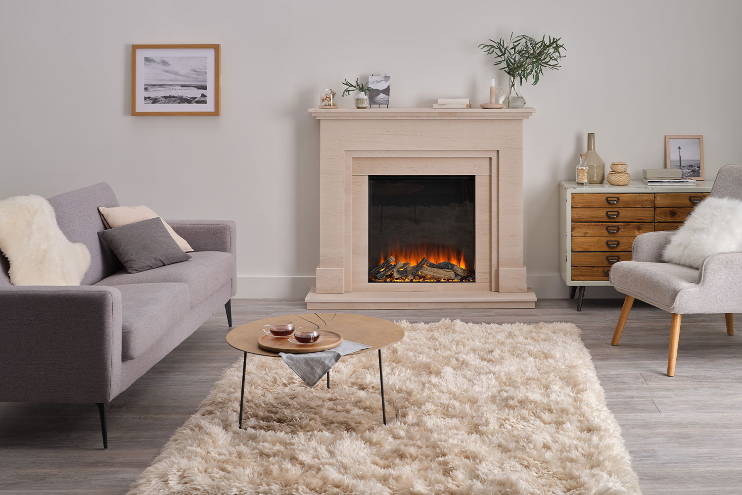 Фронтальный электрокамин New Forest 650SQ Signature Logs в портале