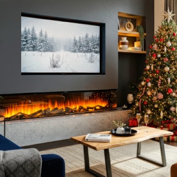 Электрокамин BRITISH FIRES New Forest 2400 with Deluxe Real logs - 2400 мм